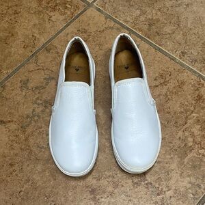 Nunn Bush Adela White Leather Slip-On Loafers